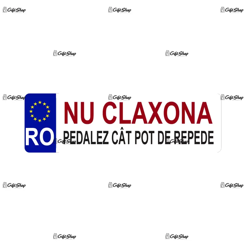 Nu claxona pedalez cat pot de repede, indicator masina, dimensiune 200x60 mm